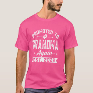Promoted To Grandma Again 2025 Baby Announcement S T-Shirt