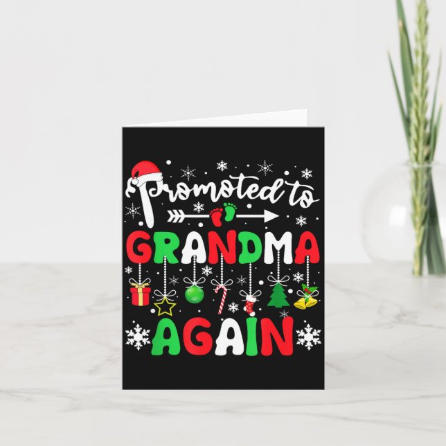 Promoted To Grandma Again Christmas Pregnancy Anno Card (Front)