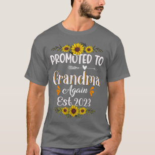 Promoted to Grandma Again Est 2023 Flower T-Shirt