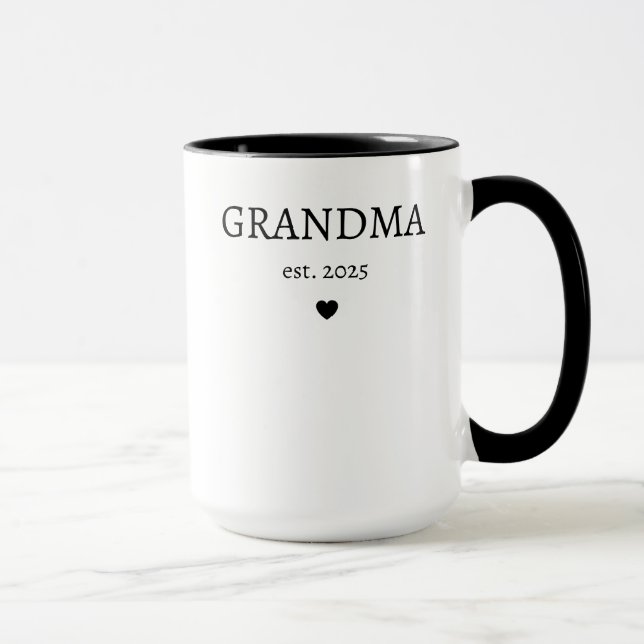Promoted to Grandma and Grandpa Est 2025 Mug (Right)