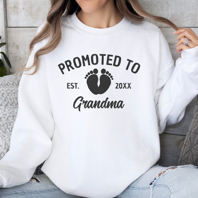 Promoted To Grandma Baby Footprints Sweatshirt (Creator Uploaded)