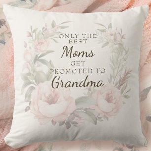 Promoted to Grandma Best Mum Floral Cushion