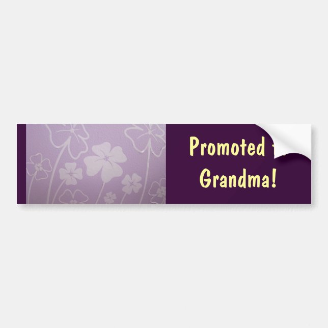 Promoted to Grandma! bumper stickers Lavender (Front)
