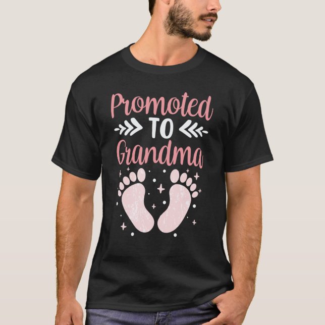 Promoted To Grandma Cute First Time Grandparent Pr T-Shirt (Front)