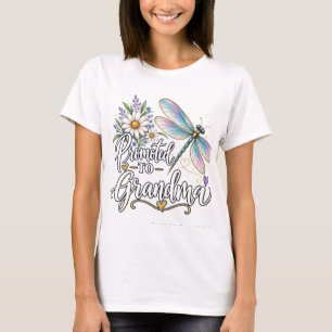 Promoted to Grandma Dragonfly Floral Women’s T-Shi T-Shirt