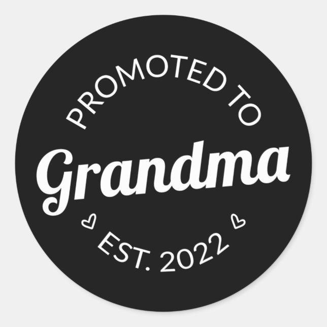 Promoted To Grandma Est. 2022 I Classic Round Sticker (Front)