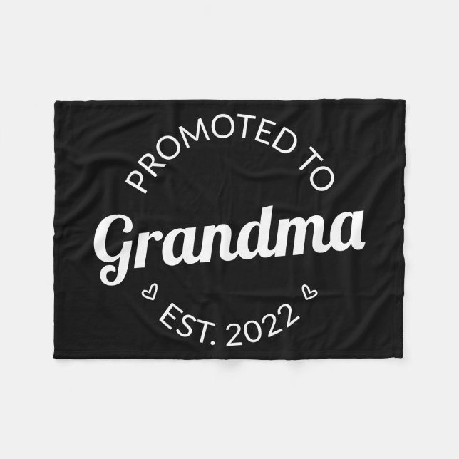 Promoted To Grandma Est. 2022 I Fleece Blanket (Front (Horizontal))