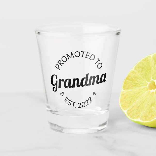 Promoted To Grandma Est. 2022 I Shot Glass (Front)