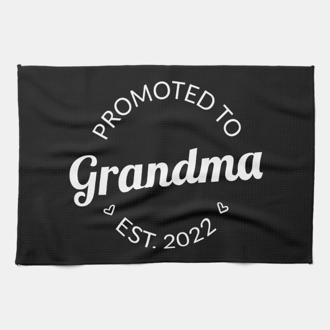 Promoted To Grandma Est. 2022 I Tea Towel (Horizontal)