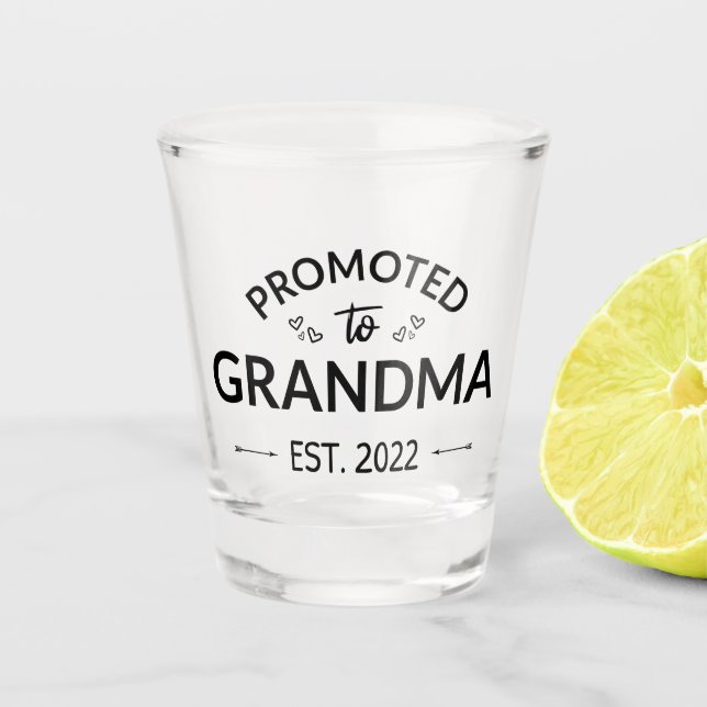 Promoted To Grandma Est. 2022 II Shot Glass (Front)