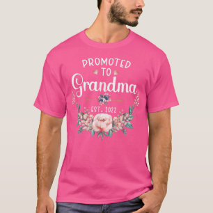 Promoted to Grandma Est 2022 Women Flower First Ti T-Shirt