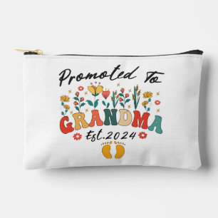 Promoted to Grandma est. 2024 GrandparentsOrnament Accessory Pouch