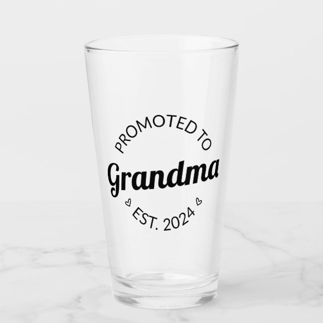 Promoted To Grandma Est. 2024 I Glass (Front)