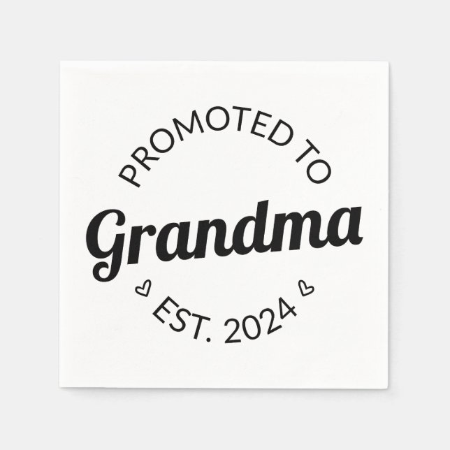 Promoted To Grandma Est. 2024 I Napkin (Front)