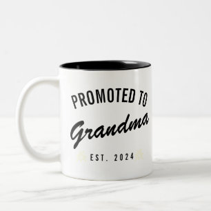 Promoted to Grandma Est. 2024 Two-Tone Coffee Mug