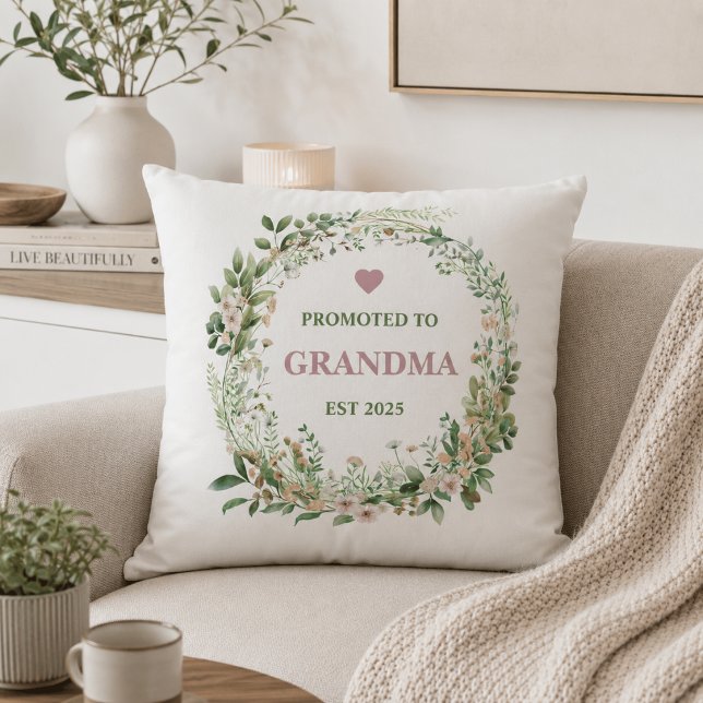 Promoted to Grandma Est. 2025 Cushion (Creator Uploaded)