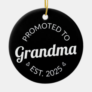 Promoted To Grandma Est. 2025 I Ceramic Tree Decoration