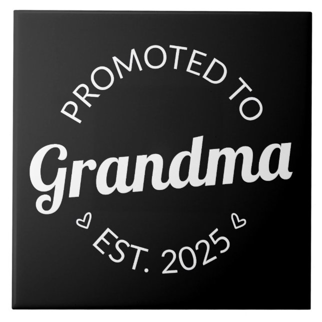 Promoted To Grandma Est. 2025 I Tile (Front)
