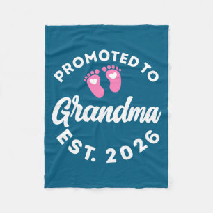 Promoted to grandma est. 2026 baby announcement fo fleece blanket