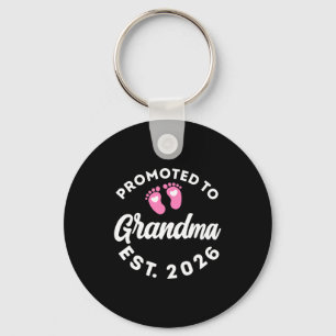 Promoted to grandma est. 2026 baby announcement fo key ring