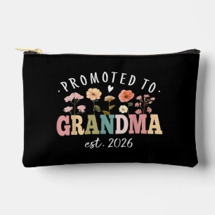 Promoted to Grandma Est 2026 Floral Future Grandma Accessory Pouch