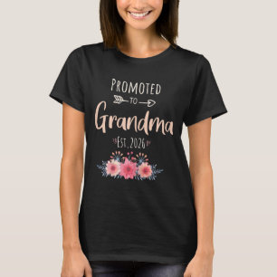 Promoted to Grandma est. 2026 Floral Grandma 2026 T-Shirt