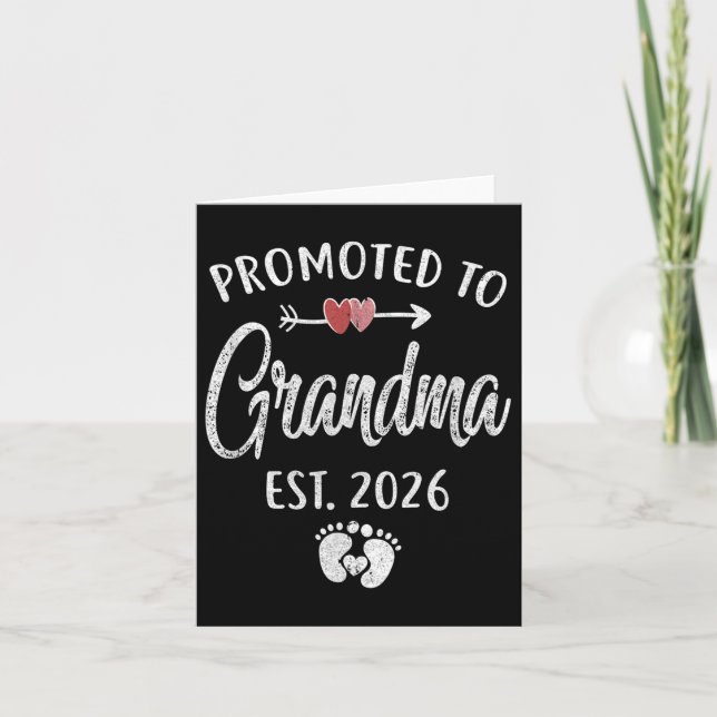 Promoted To Grandma Est 2026 Funny First Time Moth Card (Front)