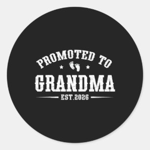 Promoted To Grandma Est. 2026 Grandparents Baby An Classic Round Sticker
