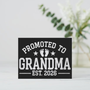 Promoted to Grandma est. 2026 Grandparents Baby  Announcement Postcard