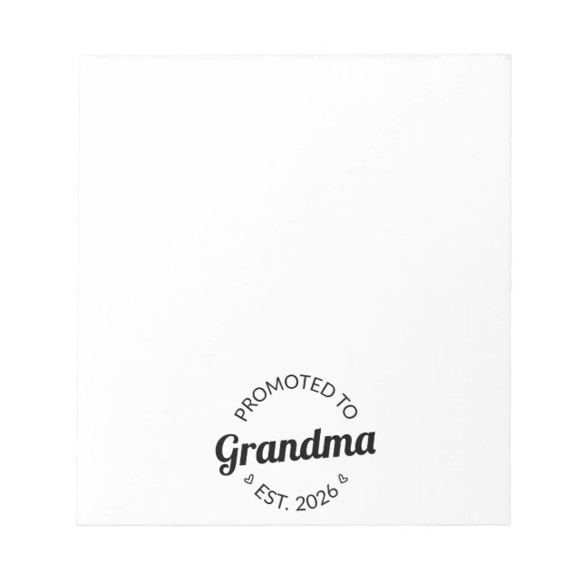 Promoted To Grandma Est. 2026 I Notepad (Front)