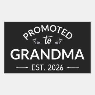 Promoted To Grandma Est. 2026 II Rectangular Sticker