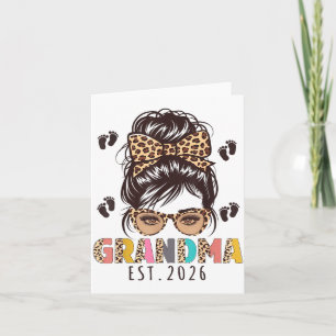Promoted To Grandma Est 2026 New Grandmom To Be Me Card