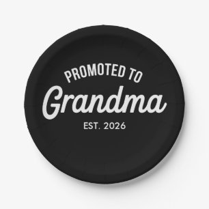 Promoted To Grandma Est 2026 Soon To Be Pregnancy Paper Plate