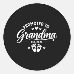 Promoted To Grandma Est 2027 New Grandma Est 2027 Classic Round Sticker