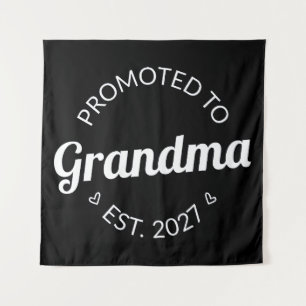 Promoted To Grandma Est 2027 New Nana I Tapestry
