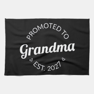Promoted To Grandma Est 2027 New Nana I Tea Towel