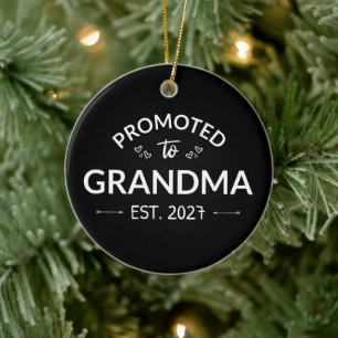 Promoted To Grandma Est 2027 New Nana II Ceramic Tree Decoration