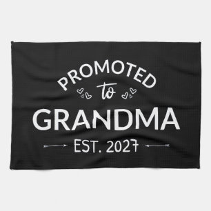 Promoted To Grandma Est 2027 New Nana II Tea Towel
