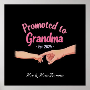 Promoted to Grandma Established 2025 Announcement Poster