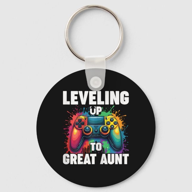 Promoted To Grandma Gender Reveal Levelling Up To  Key Ring (Front)