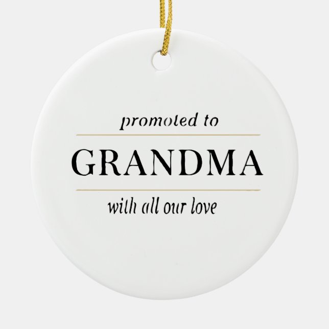 Promoted to Grandma Gift Ceramic Tree Decoration (Front)