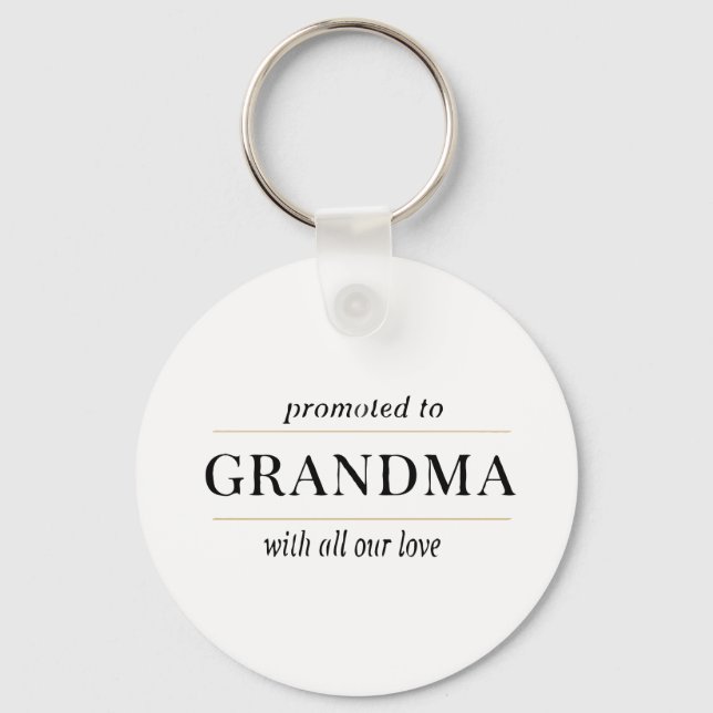 Promoted to Grandma Gift Key Ring (Front)