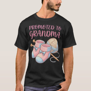Promoted To Grandma Knitting Yarn Cute Booties T-Shirt