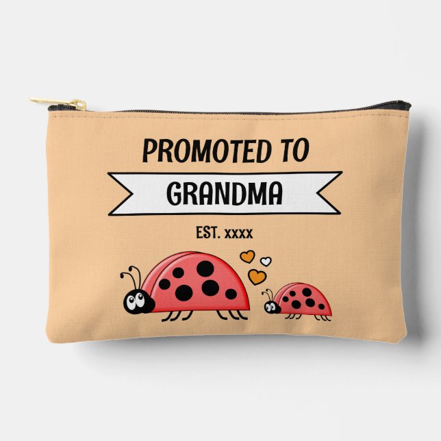 Promoted to Grandma ladybugs est year orange Accessory Pouch (Front)
