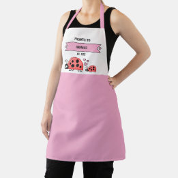 Promoted to grandma ladybugs pink apron