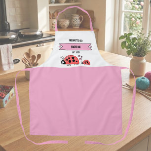 Promoted to grandma ladybugs pink apron