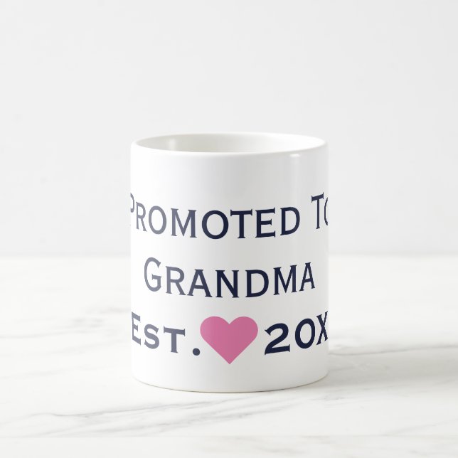 Promoted To Grandma Navy & Pink Mug (Center)