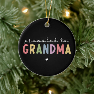 Promoted to Grandma New Grandma to be gifts Ceramic Tree Decoration