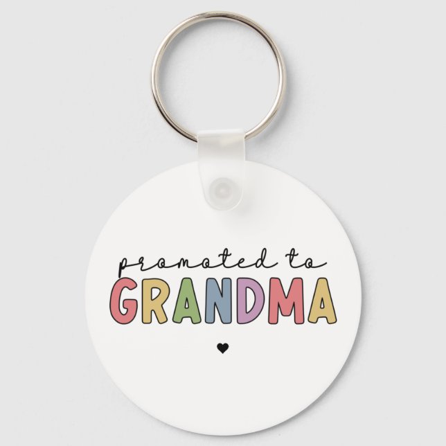 Promoted to Grandma New Grandma to be gifts Key Ring (Front)