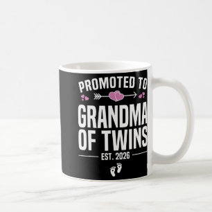 Promoted To Grandma Of Twins 2026 New Grandma Moth Coffee Mug